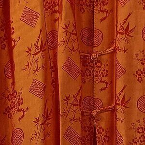 Chinoiserie silk/rayon robe XL